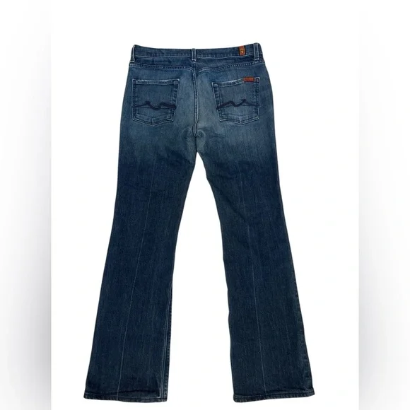 7 For All Mankind Bootcut Jeans Size 30 Medium Wash High Rise Denim - Picture 2 of 7